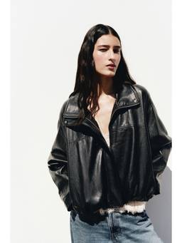 H&M - Women Black Oversized Bubble-Hem Jacket