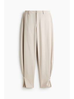 H&M - Women Beige Tailored Barrel Trousers