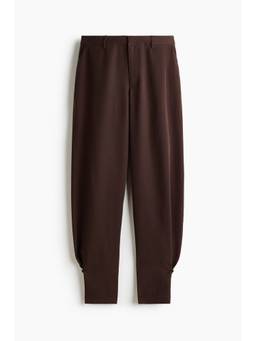 H&M - Women Brown Tailored Barrel Trousers