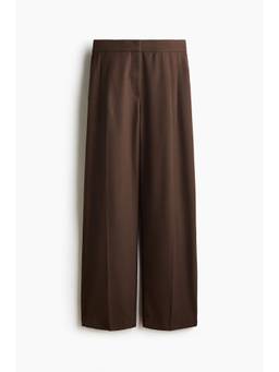 H&M - Women Brown Tailored Barrel Trousers