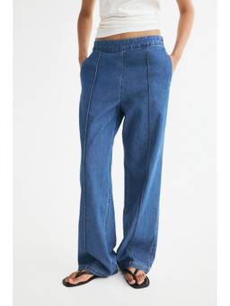 H&M - Women Blue Denim Pull-On Trousers
