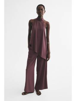H&M - Women Mauve Asymmetric Satin Top