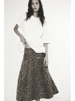 H&M - Women Brown Flared Denim Skirt