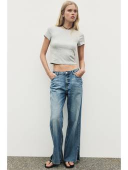 H&M - Women Blue Wide Regular Waist Jeans