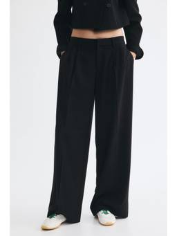 H&M - Women Black Wide Tailored Trousers