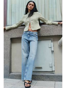 H&M - Women Blue Wide Regular Waist Jeans