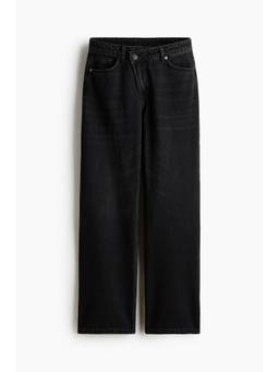 H&M - Women Black Wide Regular Waist Jeans