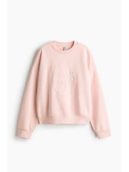 H&M - Women Pink Oversized Embroidered Sweatshirt