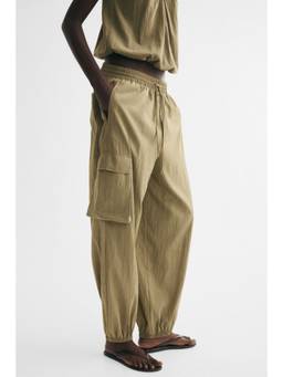 H&M - Women Green Loose-Fit Barrel Joggers