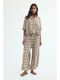H&M - Women Beige Viscose Balloon Joggers
