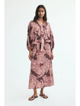 H&M - Women Purple Viscose-Blend Midi Skirt