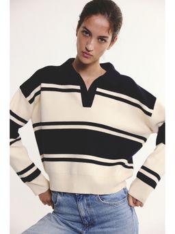 H&M - Women White Oversized Polo T-Shirt