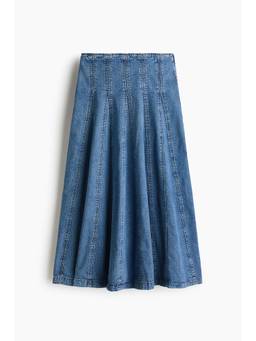 H&M - Women Blue Pleated Denim Skirt