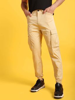 Flying Machine - Beige F-Lite Twill Cargo Joggers