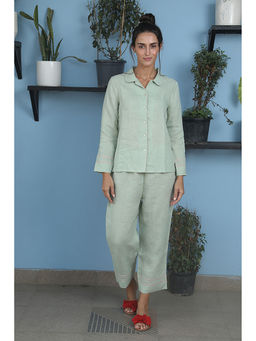 Barara Ethnic - Delicate Linen Lounge Wear Set (Set of 2)