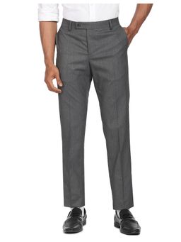 Arrow - Men Dark Grey Heathered Hudson Tailored Fit Formal Trousers