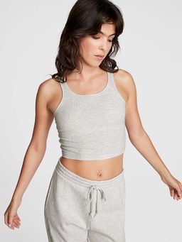 Victoria's Secret - Pink Cropped Rib Tank Top Grey