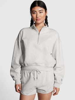 Victoria's Secret - Pink Premium Fleece Half-Zip Sweatshirt Grey