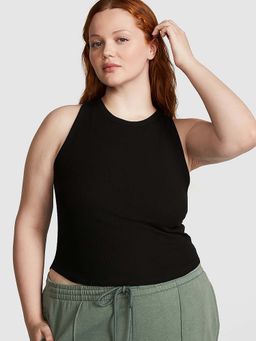 Victoria's Secret - Pink Ribbed Tank Black