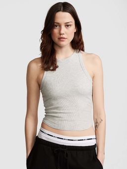 Victoria's Secret - Pink Ribbed Tank Grey