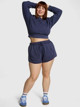 Victoria's Secret - Pink Ivy Fleece Yoke Seam Crew Sweatshirt Blue