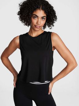 Victoria's Secret - Pink Seamless Drapey Muscle Tank Black