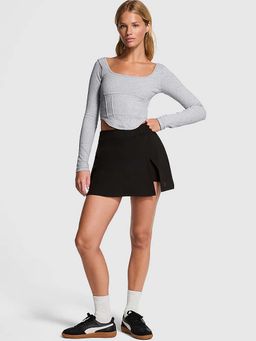 Victoria's Secret - Pink The Cinched Long-Sleeve Corset Top Grey