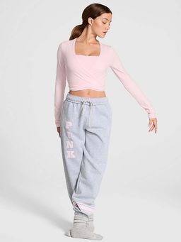 Victoria's Secret - Pink Base Ballet Cotton Wrap Top Pink