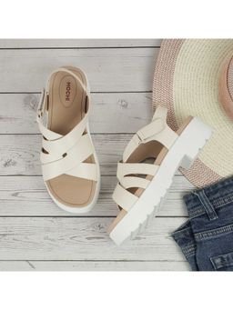 Mochi - Women Elegant Beige Sandal Heels