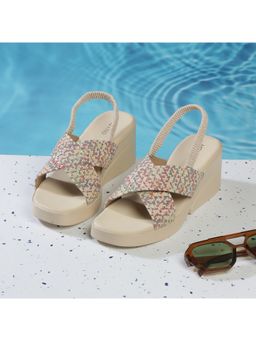 Metro - Women Elegant Beige Sandal Heels