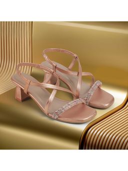 Metro - Women Elegant Rose Gold Sandal Heels