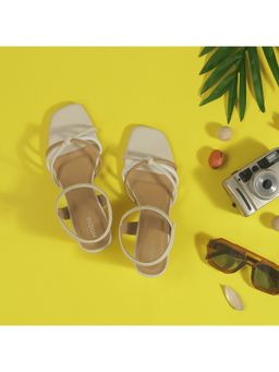 Mochi - Women Elegant Beige Sandal Heels