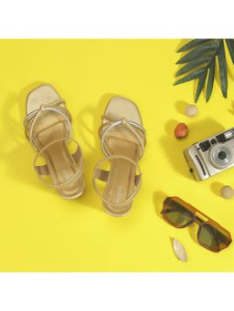 Mochi - Women Elegant Gold Sandal Heels