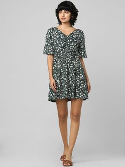 ONLY - Green Floral Print Mini Dress
