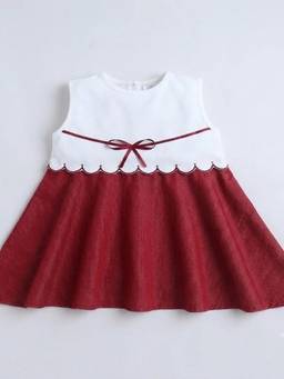 Hopscotch - White Cotton Blend Checks Casual Dress