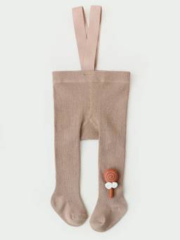 Hopscotch - Brown Cotton Blend Textured Pair Of Stockings