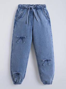 Hopscotch - Blue Cotton Solid/Plain Jeans