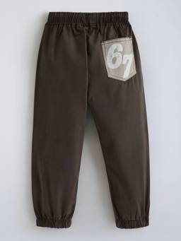 Hopscotch - Brown Cotton Solid/Plain Jogger