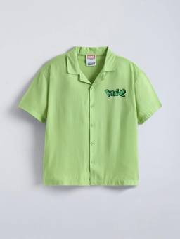 Hopscotch - Green Rayon Character Shirt