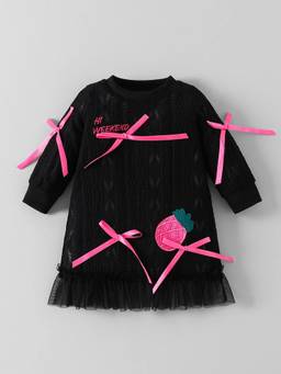 Hopscotch - Black Polyester Blend Solid/Plain Casual Dress