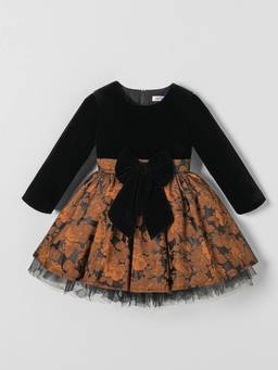 Hopscotch - Multi-Color Polyester Blend Floral Party Dress