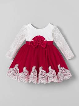 Hopscotch - White Polyester Blend Floral Party Dress
