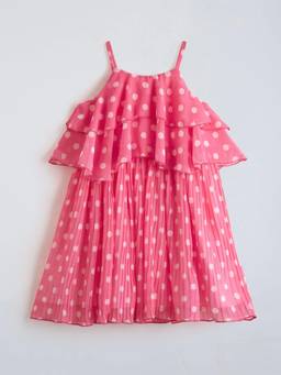 Hopscotch - Pink Polyester Polka Dots Casual Dress