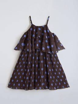 Hopscotch - Brown Polyester Polka Dots Casual Dress