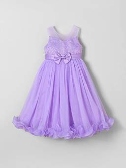 Hopscotch - Purple Polyester Blend Embellished/Sequined Party Dress