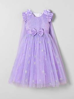 Hopscotch - Purple Polyester Blend Embellished/Sequined Party Dress