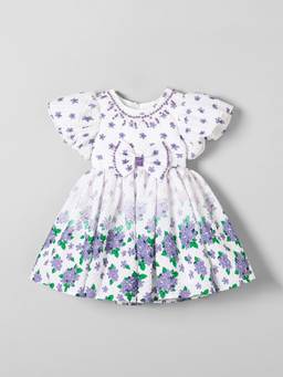 Hopscotch - White Polyester Blend Embellished/Sequined Party Dress