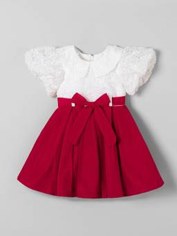 Hopscotch - White Polyester Blend Embellished/Sequined Party Dress