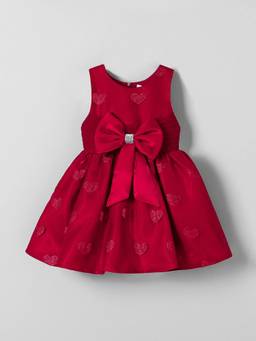 Hopscotch - Maroon Polyester Blend Embellished/Sequined Party Dress