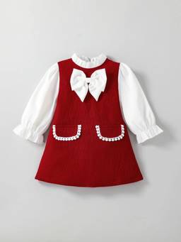 Hopscotch - Red Polyester Solid/Plain Casual Dress
